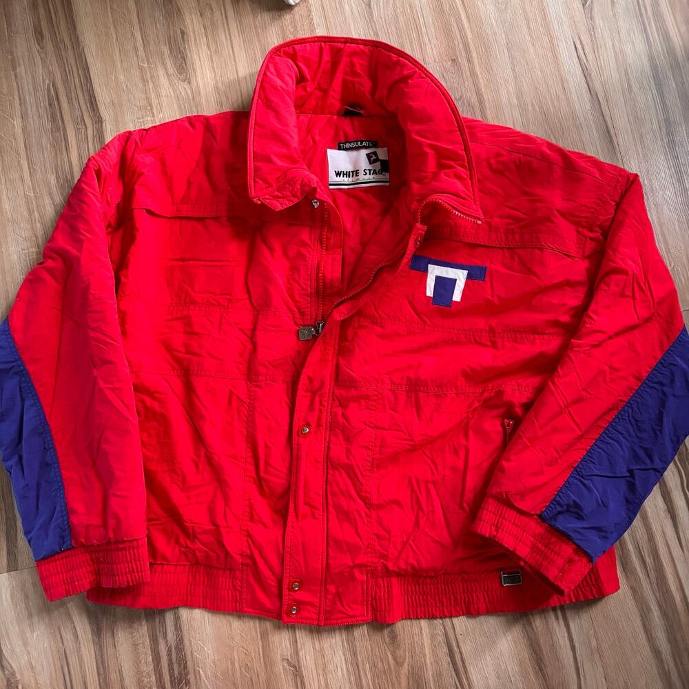 VTG White stag Skiwear Jacket Men's size XL Retro 90's Red